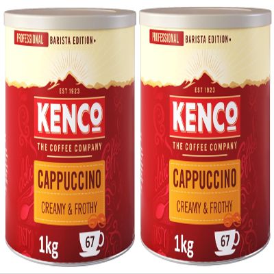 Kenco Cappuccino Instant Coffee 1kg Tin, Creamy & Frothy (Pack of 2)