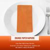 Tezraftaar 500 x Paper Napkins Disposable 33cm x 33cm 2Ply Orange Serviettes Tissue Paper for Catering Supply Tableware Weddings Christmas Birthday Parties view 3