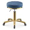 360rolling rotation salon stool,round leather cushion beauty chair 330 Lbs load heavy hydraulic stool,lifting wheel and gold stainless steel base,for spa work office massage nail tattoo work chair(Na view 1