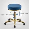360rolling rotation salon stool,round leather cushion beauty chair 330 Lbs load heavy hydraulic stool,lifting wheel and gold stainless steel base,for spa work office massage nail tattoo work chair(Na view 2