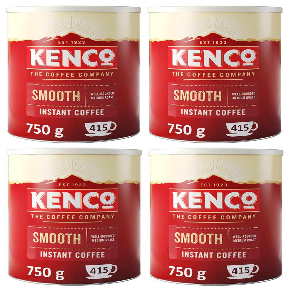 Kenco Smooth Instant Coffee 750g Tin (Pack of 4)
