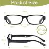 2 Pack Reading Glasses Readers Value, Square Reading Glasses Eyeglasses Readers Classic Everyday Use, Spring Hinges Arm Rectangular Frame Scratch Resistant Spectacles for Mens Womens (Black, 1.5, x) view 2