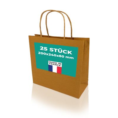 h-Green Paper Carrier Bags Recycled Paper Brown 200 x 240 x 80 cm Pack of 25