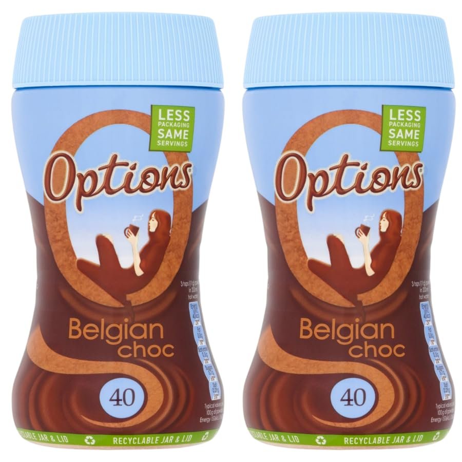 Hot Chocolate Bundle with Options Belgian Hot Chocolate Drink 220g - 2 Pack | Instant Hot Chocolate Drink with Sugars & Sweetener, Suitable For Vegetarians.