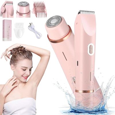 Glow Aura Shaver, Glowshave Hair Remover, Dual Head Shaver Women, GlowShave - 2 in 1 Women's Body Shaver, Wet and Dry, for Leg Arm Underarm (1pcs)