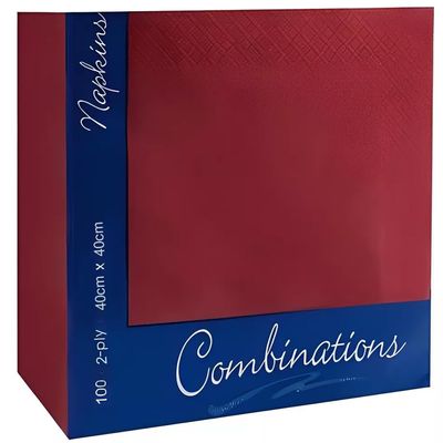 Tezraftaar Paper Napkins Disposable 40cm x 40cm 2Ply Serviettes Tissue Paper for Catering Supply Tableware Weddings Christmas Birthday Parties (200, Burgundy)