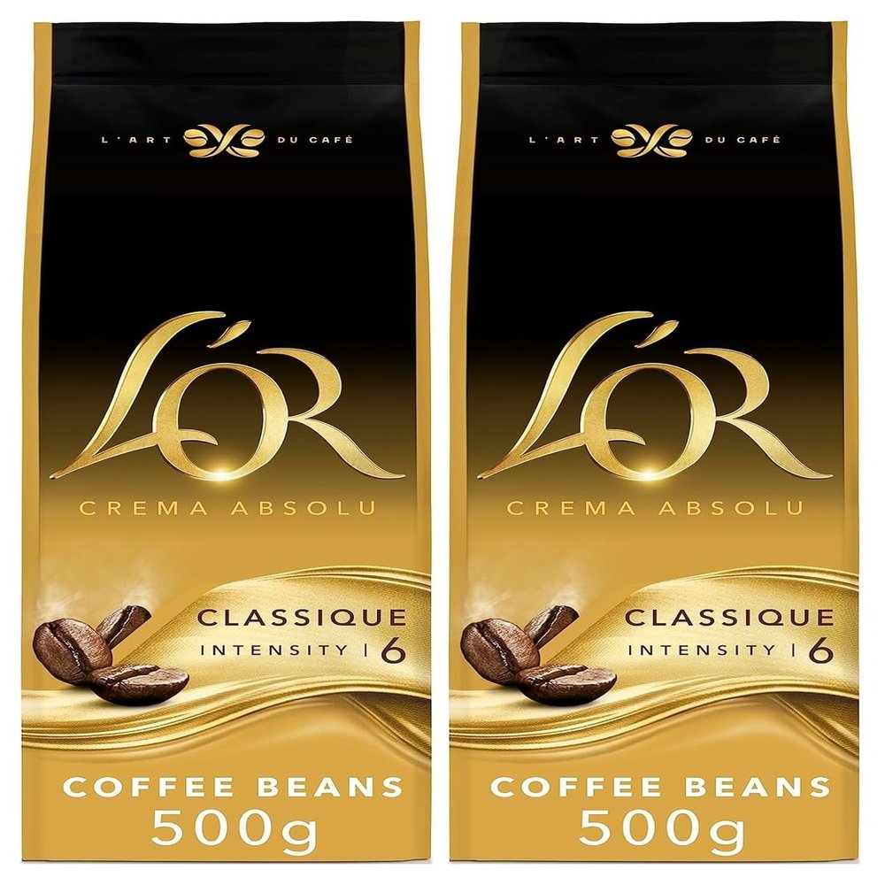 L'OR Crema Absolu Classique Coffee Beans 500g (Pack of 2)
