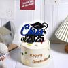 Class of 2025 Cake Topper, Congrats Grad 2025 Graduation Cake Decor, High School/College Graduate Celebration Party Decoration Supplies, Black and Blue Glitter view 3