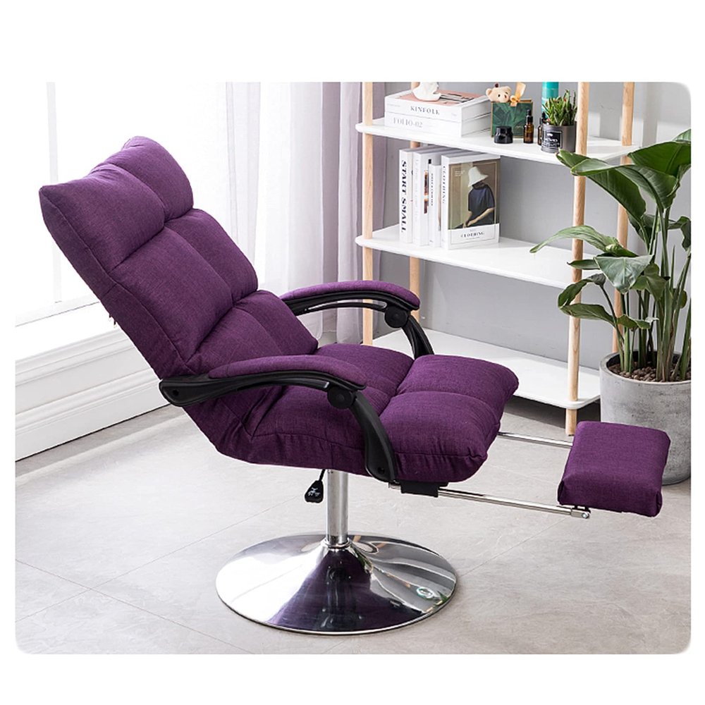 Adjustable Height Portable Massage Stool with Swivel Foot Rest and Ultimate Comfort Experience Purple Beauty Chair for Salons Spas and Nail Treatments. Ideal for Professional Use.