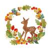 20 Napkins Autumn Deer in Autumn Wreath as Table Decoration Paper Napkins with Motif Also for Decoupage and Decoupage 33 x 33 cm view 1