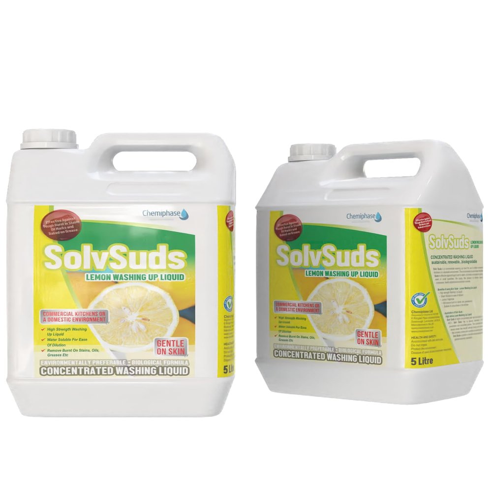 Solv Suds Lemon Washing Up Liquid, 5 Litres, Concentrated Formula (2)