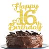 16 Birthday Cake Toppers-Gold Glitter, 16th Cake Topper for boy,16 Cake Topper For girl, 16th birthday decorations,16th Birthday Cake Topper Sixteen view 3