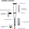 QWAXTRIW XiVue Crutches for Adults Underarm Underarm Crutches Aluminium Adjustablepost Injury Support for Men Women And Teens -Lightweight Durable with Grips And Silicone Armpit Clip Great for Tr view 3