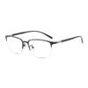 HELES Business Men Half Rim Reading Glasses Anti-Reflection Polycarbonate Blue Light Blocking Single Vision Computer Glasses-Black||+0.50 Strength view 1