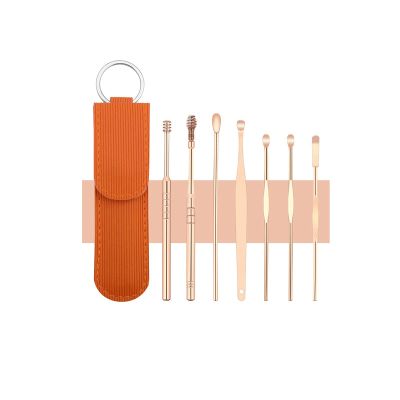 INFYDAY Earwax Removal Products 7pcs Portable Ear Wax Pickers Stainless Steel Earpick Wax Remover Curette Ear Pick Cleaner Ear Cleaner Spoon Care Ear Clean Tool