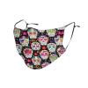Colorful Flower Skulls Adult Dust Mask Cover - Breathable, Adjustable for Outdoor, Camping, Running, Traveling, Work, and Daily Use view 1