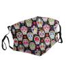 Colorful Flower Skulls Adult Dust Mask Cover - Breathable, Adjustable for Outdoor, Camping, Running, Traveling, Work, and Daily Use view 2