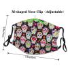 Colorful Flower Skulls Adult Dust Mask Cover - Breathable, Adjustable for Outdoor, Camping, Running, Traveling, Work, and Daily Use view 4