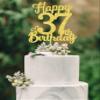 37 Birthday Cake Toppers-Gold Glitter, 37th Cake Topper for Men,37 Cake Topper For Women, 37th birthday decorations,37th Birthday Cake Topper Thirty seven view 1