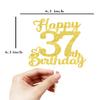 37 Birthday Cake Toppers-Gold Glitter, 37th Cake Topper for Men,37 Cake Topper For Women, 37th birthday decorations,37th Birthday Cake Topper Thirty seven view 2