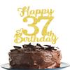 37 Birthday Cake Toppers-Gold Glitter, 37th Cake Topper for Men,37 Cake Topper For Women, 37th birthday decorations,37th Birthday Cake Topper Thirty seven view 4