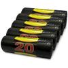 G4GOODS 5 Rolls of 100 Heavy Duty 70L Black Sack Bin Bags 140 Gauge/35 Micron 20 Bags Per Roll Tear-Resistant Garden Waste Bags for Household Office Use (15"x29"x33") view 1