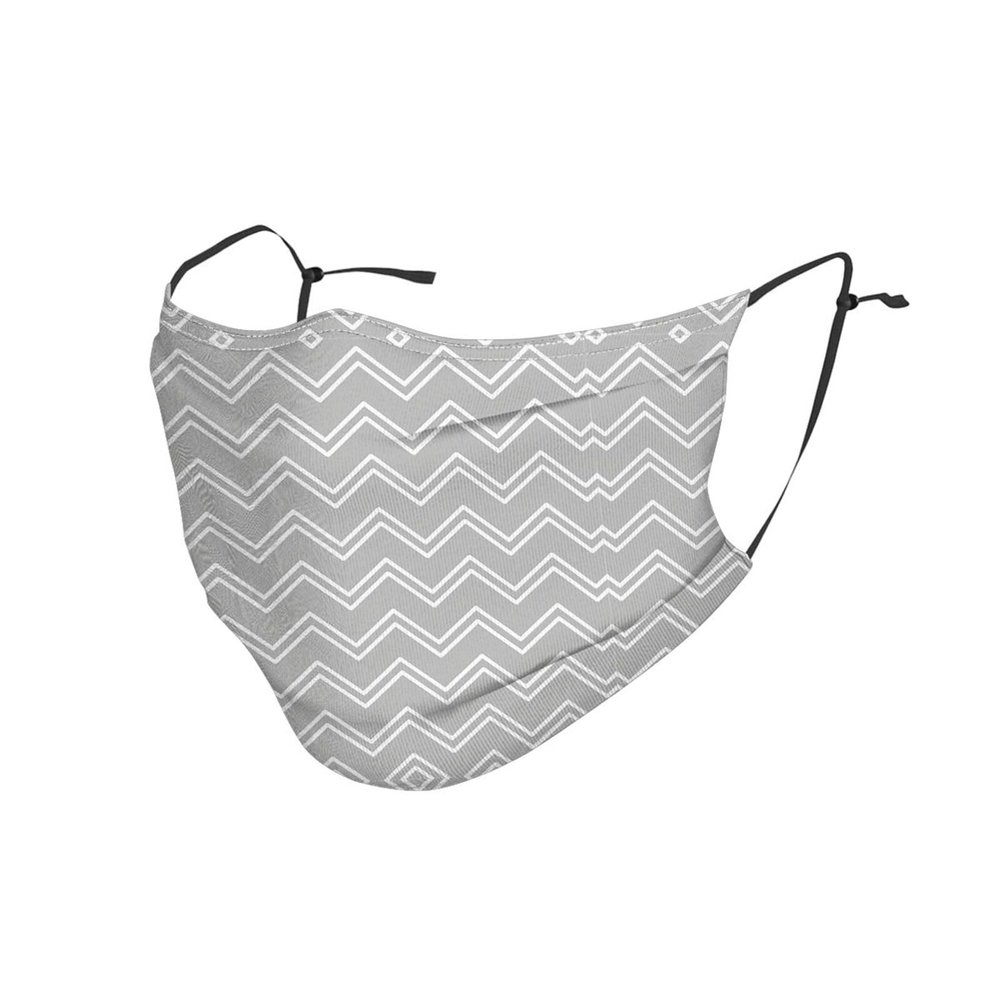 Gray striped Adult Dust Mask Cover - Breathable, Adjustable for Outdoor, Camping, Running, Traveling, Work, and Daily Use