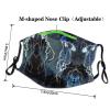 Blue and Gold Jellyfish Adult Dust Mask Cover - Breathable, Adjustable for Outdoor, Camping, Running, Traveling, Work, and Daily Use view 4