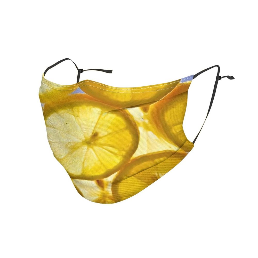 Lemon slices Adult Dust Mask Cover - Breathable, Adjustable for Outdoor, Camping, Running, Traveling, Work, and Daily Use