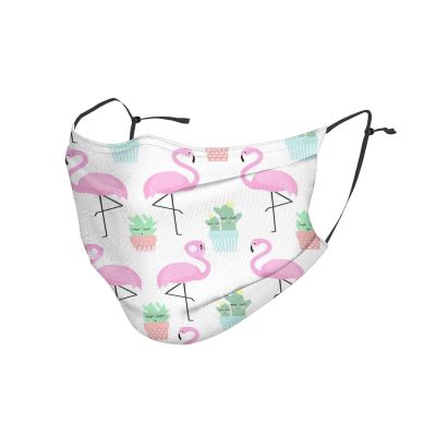Tropical Flamingo Cute Cactus Adult Dust Mask Cover - Breathable, Adjustable for Outdoor, Camping, Running, Traveling, Work, and Daily Use
