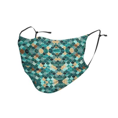 Mermaid fish scale print Adult Dust Mask Cover - Breathable, Adjustable for Outdoor, Camping, Running, Traveling, Work, and Daily Use