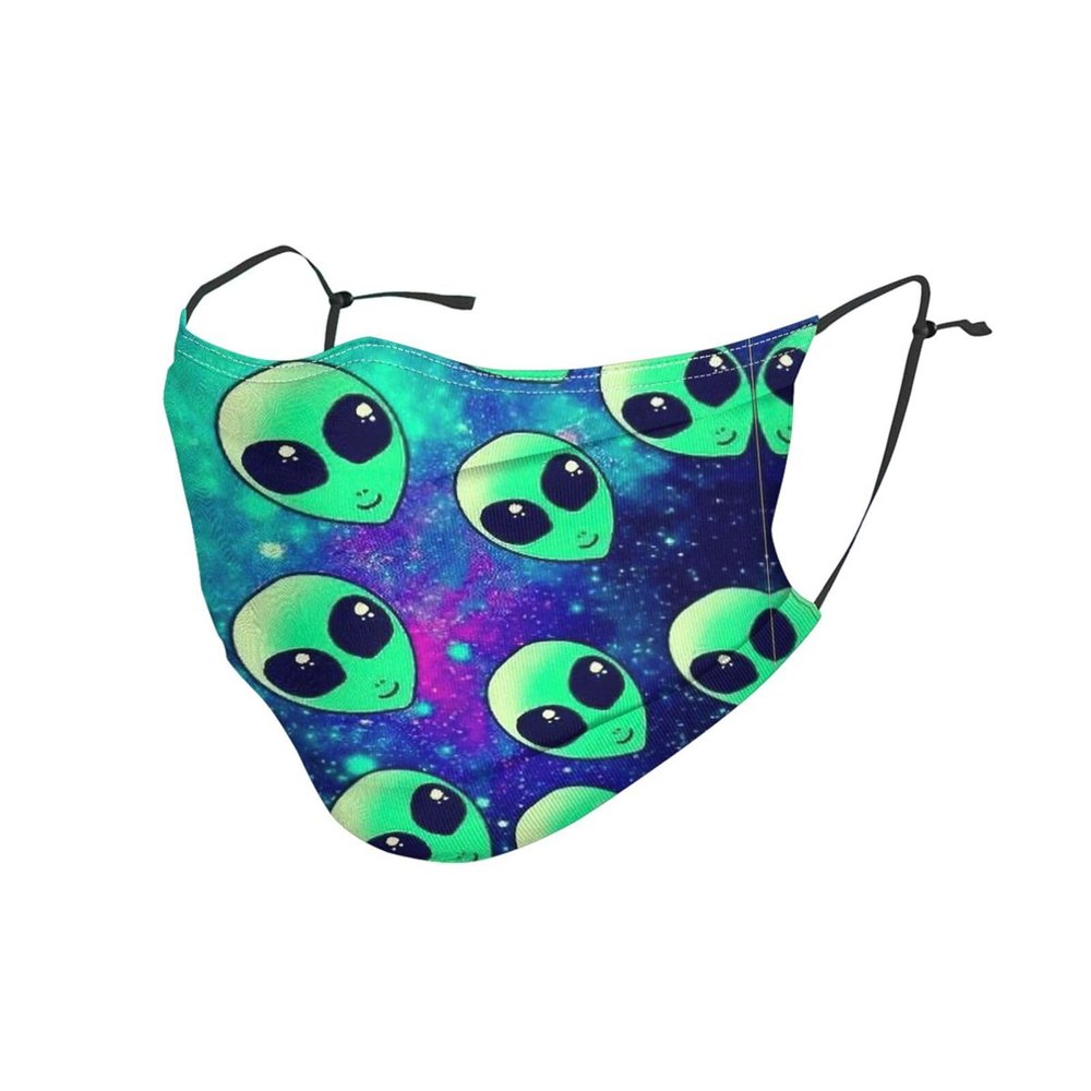 Green aliens Adult Dust Mask Cover - Breathable, Adjustable for Outdoor, Camping, Running, Traveling, Work, and Daily Use
