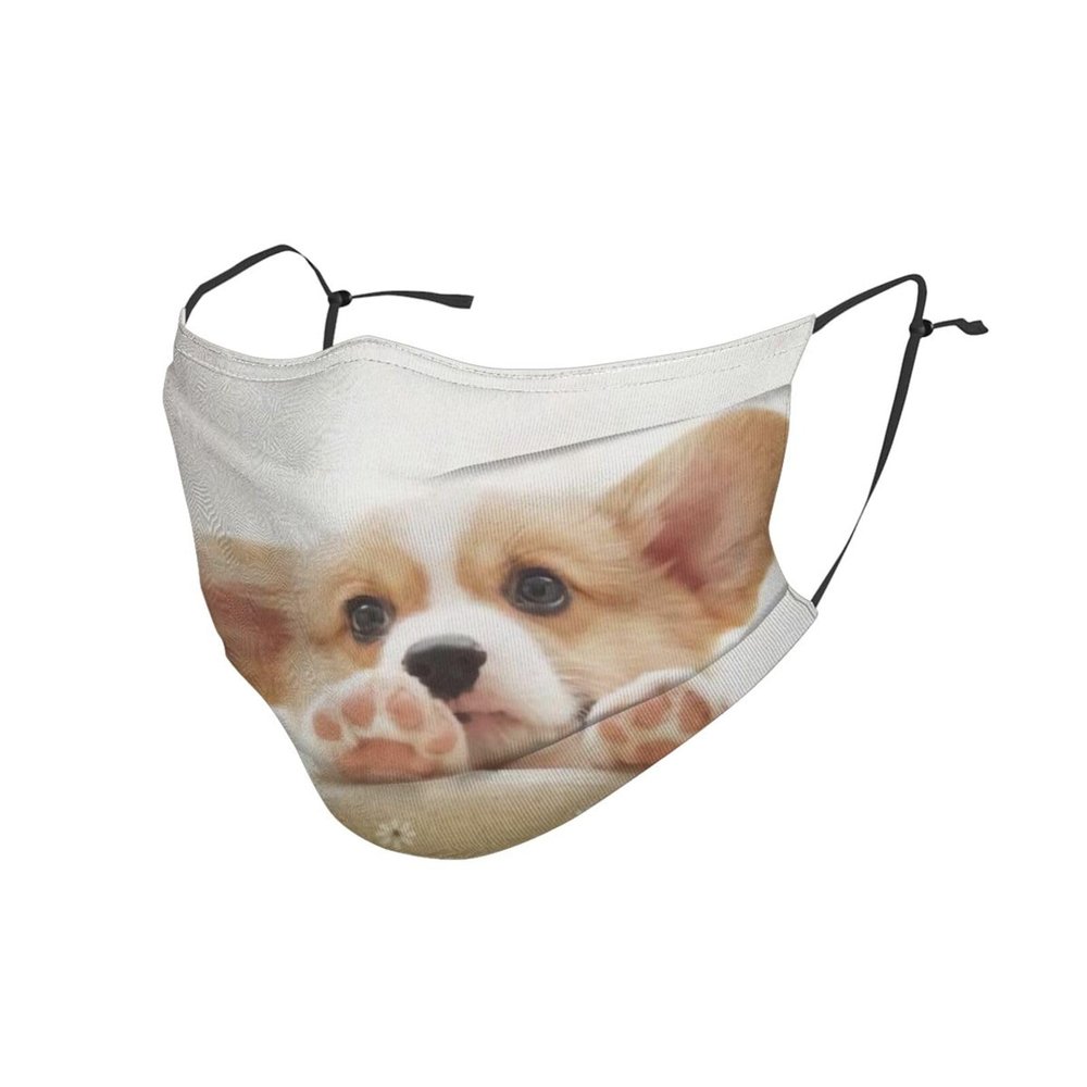 Cute Corgi Adult Dust Mask Cover - Breathable, Adjustable for Outdoor, Camping, Running, Traveling, Work, and Daily Use