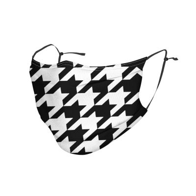 Houndstooth Black Adult Dust Mask Cover - Breathable, Adjustable for Outdoor, Camping, Running, Traveling, Work, and Daily Use
