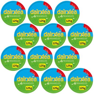 Dairylea Cheese Triangles 8 Pack 125g - Cheese spread with added Calcium (12x125g)