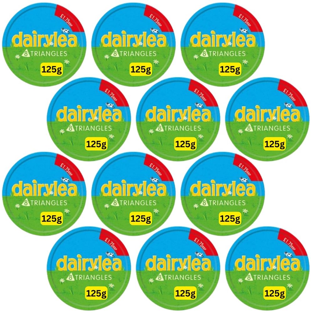 Dairylea Cheese Triangles 8 Pack 125g - Cheese spread with added Calcium (12x125g)