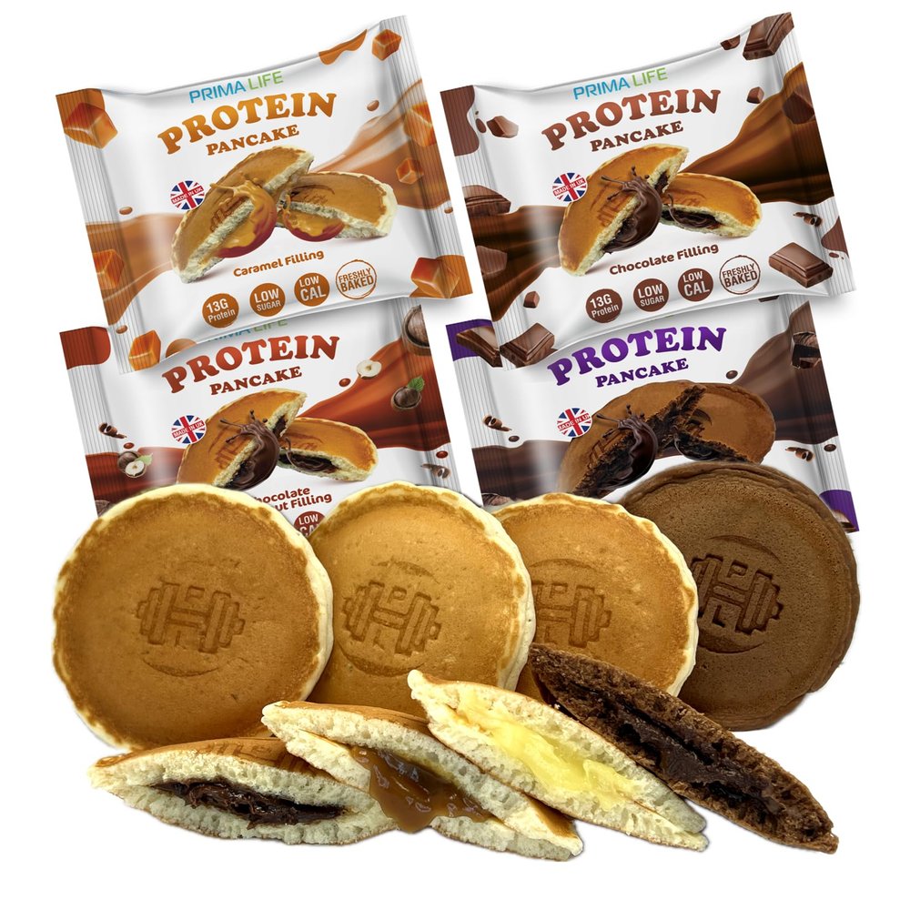 Primalife High Protein Pancake |13-10g protein Healthy Snacks, Protein Snacks for Breakfast, Low Sugar, Low Carb, after workout,Low Calorie,Dietary fibre, Ready to Eat,On the Go (12 x 55g) (Mix Box)