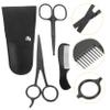 MUSISALY Men's Beard Care Kit Mustache Scissors Steel Shears Comb Pouch for Barber Shops Home view 1