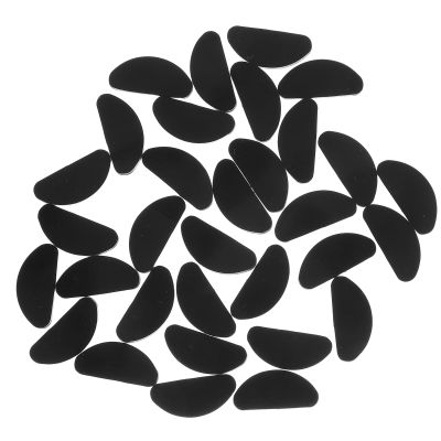 IWOWHERO 30pcs Small D-shaped Black Silicone Eyeglasses Nose Pads Non-slip Nose Support for Glasses and Sunglasses Anti-skid Cushions Accessories