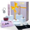 Valentine's Day Gift Set - Painless Hair Removal Luxury Birthday Kit, Newest Hair Remover System, Portable Facial Hair Remover with 4 Replacement Heads, Scented Candle with Petals, Gift Keyc view 1