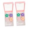 Healeved 2pcs Lens Case Box Travel Case for Daily Storage Flower Design Plastic Material Portable view 1