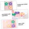 Healeved 2pcs Lens Case Box Travel Case for Daily Storage Flower Design Plastic Material Portable view 4