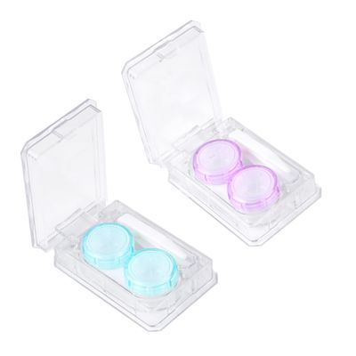Healeved 2pcs Lens Case Lens Storage Box Container Holder for Contacts Cleaning Case Blue for Daily Use