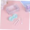 Healeved 2pcs Lens Case Lens Storage Box Container Holder for Contacts Cleaning Case Blue for Daily Use view 3