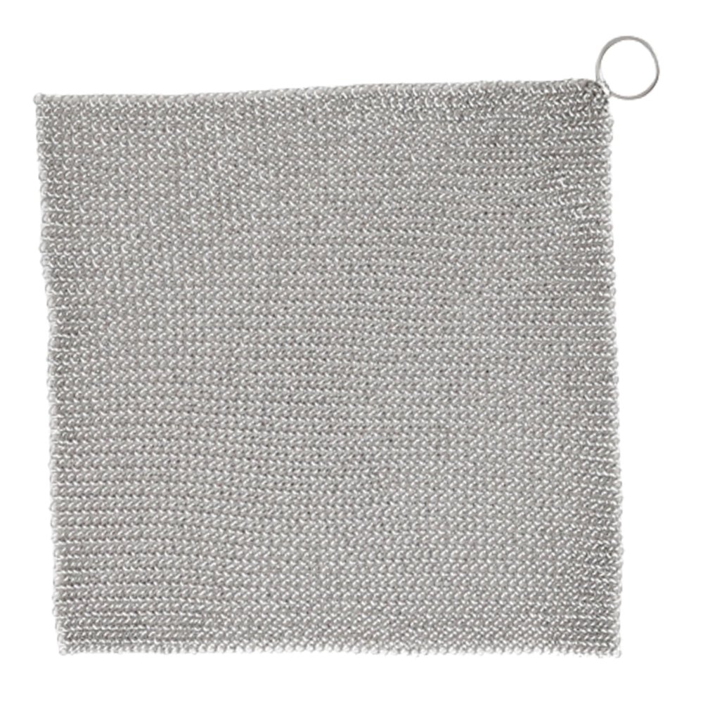Stainless Steel Cleaner, Cast Iron Cleaner Non-Scratch Stainless Steel Scourer 20x20 cm Nonstick Oil Chainmail Scrubber for Kitchen Pans Pot Griddles Skillets Cookware