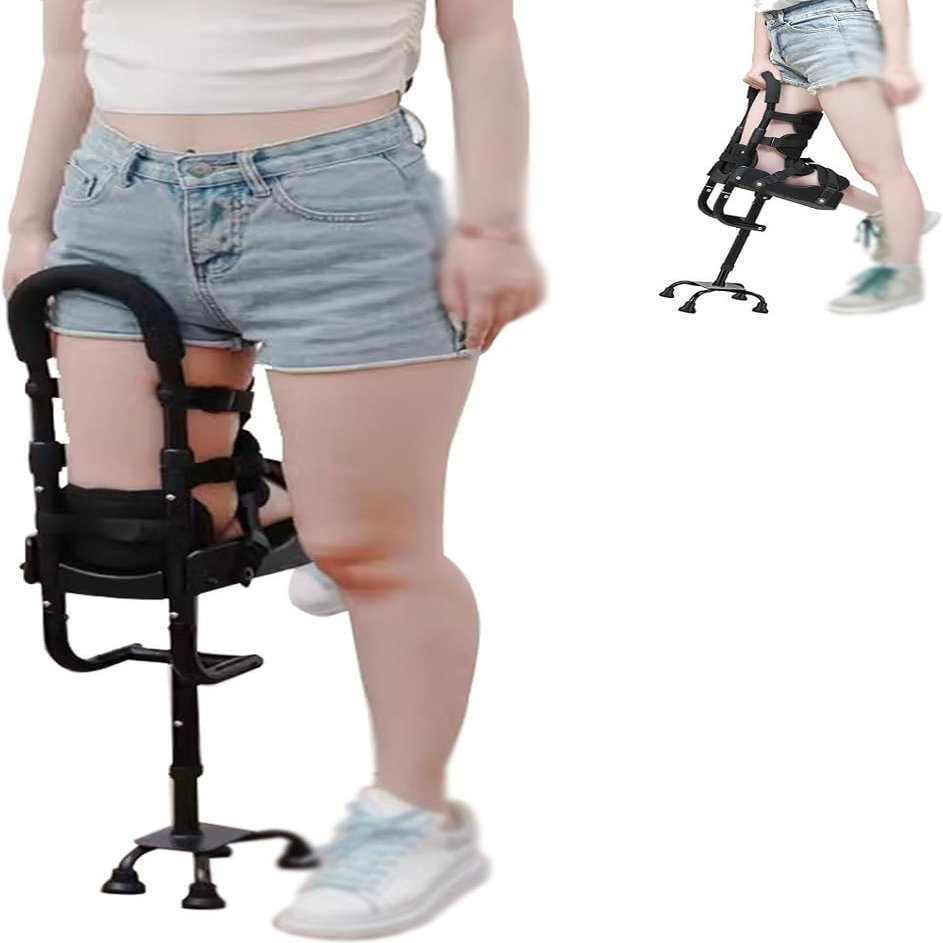 Knee Crutch Hands Free Crutch, Single Leg Telescopic Walker Alternative to Crutches and Knee Scooters Adjustable Height Mobility Support for Disability Elderly Injury Ankle Fracture(Right Foot)