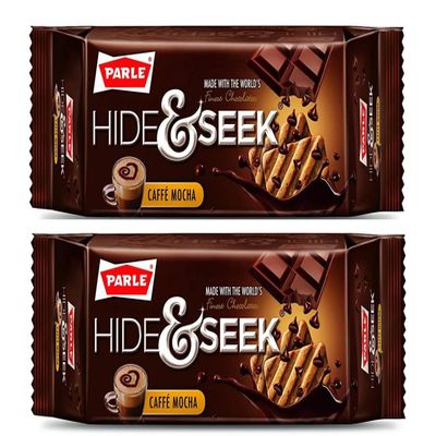 Parle Cafe Mocha Hide & Seek Biscuits 75g | Delicious Coffee-Flavored Cookies | Rich Mocha Taste | Chocolate Filled Biscuits for Snacking | Delicious Treats for Kids (Pack of 2)