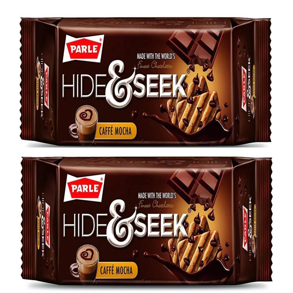 Parle Cafe Mocha Hide & Seek Biscuits 75g | Delicious Coffee-Flavored Cookies | Rich Mocha Taste | Chocolate Filled Biscuits for Snacking | Delicious Treats for Kids (Pack of 2)