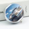 Cruise Ship Round Pill Box Portable Metal Pill Case 3 Compartment Small Travel Pill Organizer Cute Vitamins Holder Organizer for Purse Pocket view 4