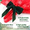 Christmas Napkin Rings Set of 6 - Green Bow Velvet Napkin Holder Rings - Chic Napkin Buckle for Holiday, Birthday Party, Anniversary Dinner, Wedding & Dining Table Decoration view 2